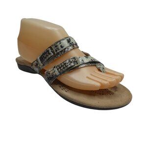 Dr. Andrew Weil Spirit Leather Snakeskin Sandals Orthotic Flip Flops Womens 8